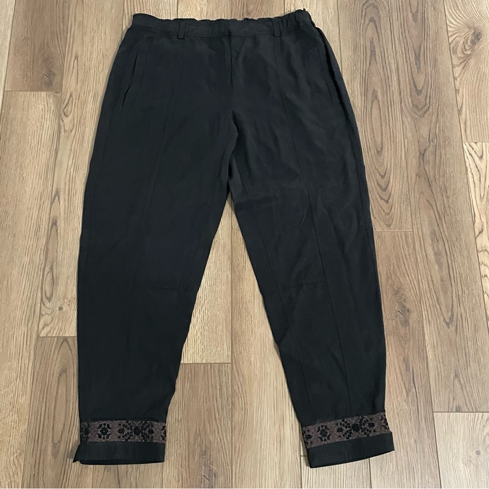 ❤️Eileen Fisher‎ Embroidered Ankle Tencil Pants